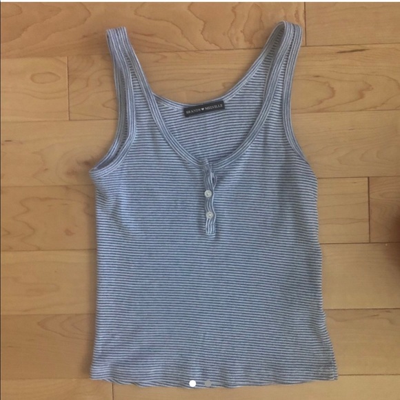 - Brandy Melville Striped Tank Top with Buttons - Picture 1 of 1